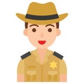 Sheriff icon, profession and job vector illustration