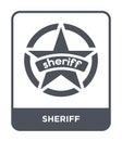 sheriff icon in trendy design style. sheriff icon isolated on white background. sheriff vector icon simple and modern flat symbol Royalty Free Stock Photo