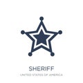 Sheriff icon. Trendy flat vector Sheriff icon on white background from United States of America collection