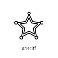 Sheriff icon. Trendy modern flat linear vector Sheriff icon on w