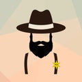 Sheriff man portrait. Policeman retro logo.