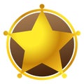 Sheriff`s badge, star icon, design element. Deputy, police bade Royalty Free Stock Photo