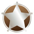 Sheriff`s badge, star icon, design element. Deputy, police bade Royalty Free Stock Photo