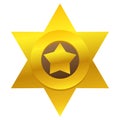 Sheriff`s badge, star icon, design element. Deputy, police bade Royalty Free Stock Photo