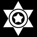 Sheriff`s badge, star icon, design element. Deputy, police bade Royalty Free Stock Photo
