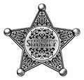Sheriff Star Badge Engraved Style Royalty Free Stock Photo