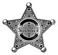 Sheriff Star Badge Etched Style