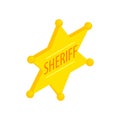 Sheriff star isometric 3d icon