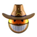 Sheriff style emoji smile sphere.