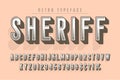 Sheriff trendy vintage display font design, alphabet