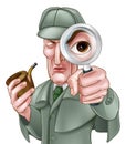 Sherlock Holmes Detective Cartoon Royalty Free Stock Photo