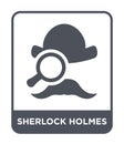 sherlock holmes icon in trendy design style. sherlock holmes icon isolated on white background. sherlock holmes vector icon simple Royalty Free Stock Photo