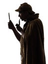 Sherlock holmes silhouette Royalty Free Stock Photo