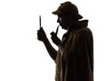 Sherlock holmes silhouette Royalty Free Stock Photo