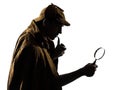 Sherlock holmes silhouette Royalty Free Stock Photo