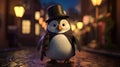 A Sherlock penguin the detective. generative ai