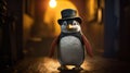 A Sherlock penguin the detective. generative ai