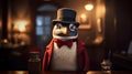 A Sherlock penguin the detective. generative ai