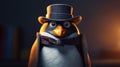 A Sherlock penguin the detective. generative ai