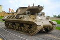 Sherman. American tank that participated in the Second World War on display in Normandy, France Royalty Free Stock Photo