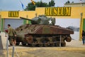 Sherman. American tank that participated in the Second World War on display in Normandy, France