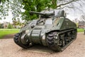 Sherman M4 tank outside the Hartenstein Museum in Arnhem, in the Netherlands