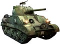 Sherman tank 3D illustration Royalty Free Stock Photo