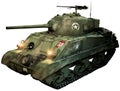 Sherman tank 3D illustration Royalty Free Stock Photo