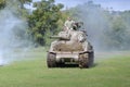 Sherman tank in historical reenactment of WWII Royalty Free Stock Photo