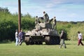 Sherman tank in historical reenactment of WWII Royalty Free Stock Photo