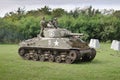 Sherman tank in historical reenactment of WWII Royalty Free Stock Photo