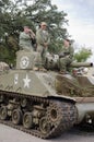 Sherman tank in historical reenactment of WWII Royalty Free Stock Photo