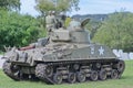 Sherman tank in historical reenactment of WWII Royalty Free Stock Photo