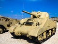 Sherman Tank M4A3 with 105mm fire support. Latrun, Israel