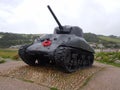 Sherman tank war memorial Royalty Free Stock Photo