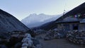 Sherpa lodge in small village Marulung, Khumbu Region, a stop on popular Three Passes Trek in the Himalayas.