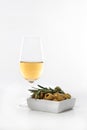 Sherry wine and olives Royalty Free Stock Photo