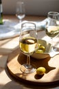 Sherry wine tasting, dry fino, manzanilla or palomino jerez fortified wine in glasses, Jerez de la Frontera, Andalusia, Spain Royalty Free Stock Photo