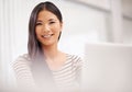 Shes an ambitious young professional. Portrait of a beautiful young businesswoman sitting in front of her laptop at work Royalty Free Stock Photo