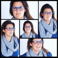 Shes a multi-faceted woman. Composite shot of a woman making various facial expressions.