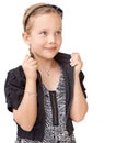 Shes a stylish young girl - Child fashion. A young girl posing in the studio.