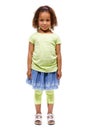 Shes such a cutie. Cute little african american girl standing against a white background.