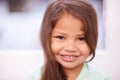 Shes such a cutie. Portrait of a cute little girl with a bright smile. Royalty Free Stock Photo