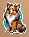 shetland sheepdog dog sticker decal friendly portrait