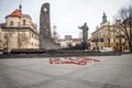 Shevchenko monument downtown Lviv