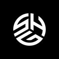 SHG letter logo design on black background. SHG creative initials letter logo concept. SHG letter design