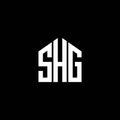 SHG letter logo design on BLACK background. SHG creative initials letter logo concept. SHG letter design