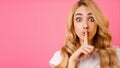 Shhh! Mysterious Woman Asking To Keep Silence Royalty Free Stock Photo