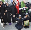 Shia Muslim women mourn during an Ashura