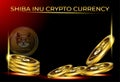 Shiba inu gold coin crypto currency poster design Royalty Free Stock Photo